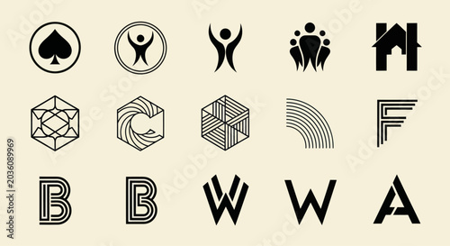 Collection of Modern Business Logos and Icons - Design Elements
