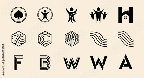 Collection of Modern Business Logos and Icons