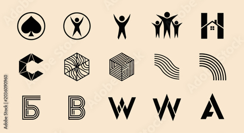 Modern Logo Designs Collection: Abstract, Geometric, and Typographic Symbols