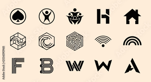 Modern Logo Designs Collection: Abstract Symbols, Letters, Icons