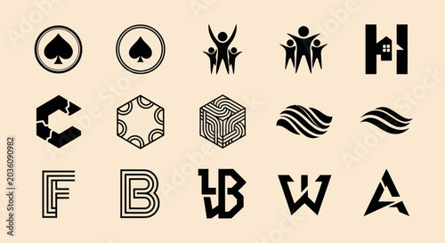 Modern Logo Designs Collection: Icons, Letters, and Abstract Shapes