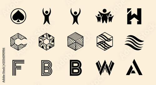 Modern Logo Designs Collection: Icons, Letters, and Abstract Shapes