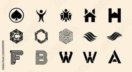 Modern Logo Designs Collection: Icons, Letters, and Abstract Shapes