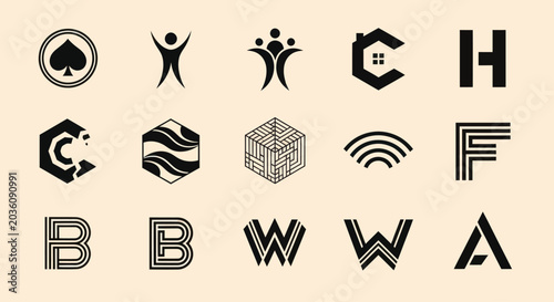 Modern Logo Designs Collection: Icons, Letters, and Abstract Shapes
