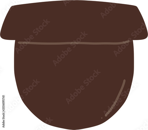 Schilderij op canvas Hand drawn Korean traditional onggi jangdokdae earthenware jar clipart illustrat