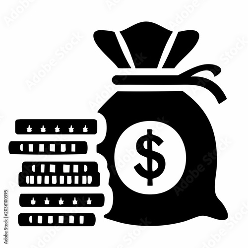Payroll Salary Money Icon Vector, Employee Compensation Payment Symbol Monochrome Business Graphic