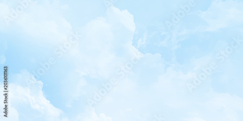 Quadro su tela The sky is large, bright, beautiful and has white clouds.