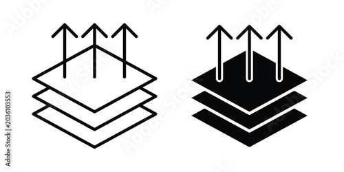 Foto Breathable icon. Linear icon collection. flat black icons