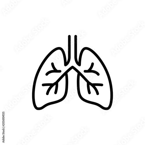 Icon of human lungs representing respiratory symptoms and health.