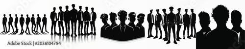 Slika na platnu Vector silhouette of boyband
