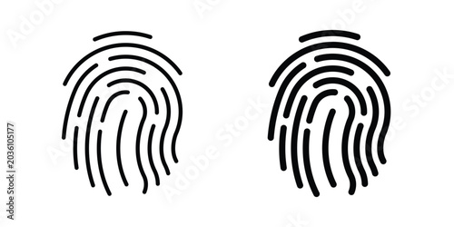Bild auf Leinwand Fingerprint icon. Linear icon collection. flat black icons