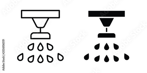 Bild auf Leinwand Irrigation icon. Linear icon collection. flat black icons
