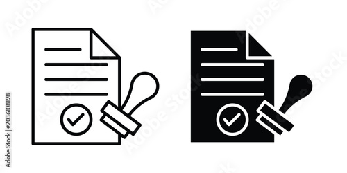 Tableau sur toile Permit icon. Linear icon collection. flat black icons