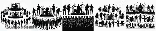Photography Vector silhouette of band