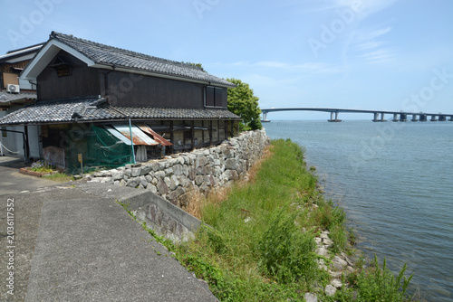 湖畔の風景　琵琶湖大橋　滋賀県大津市堅田