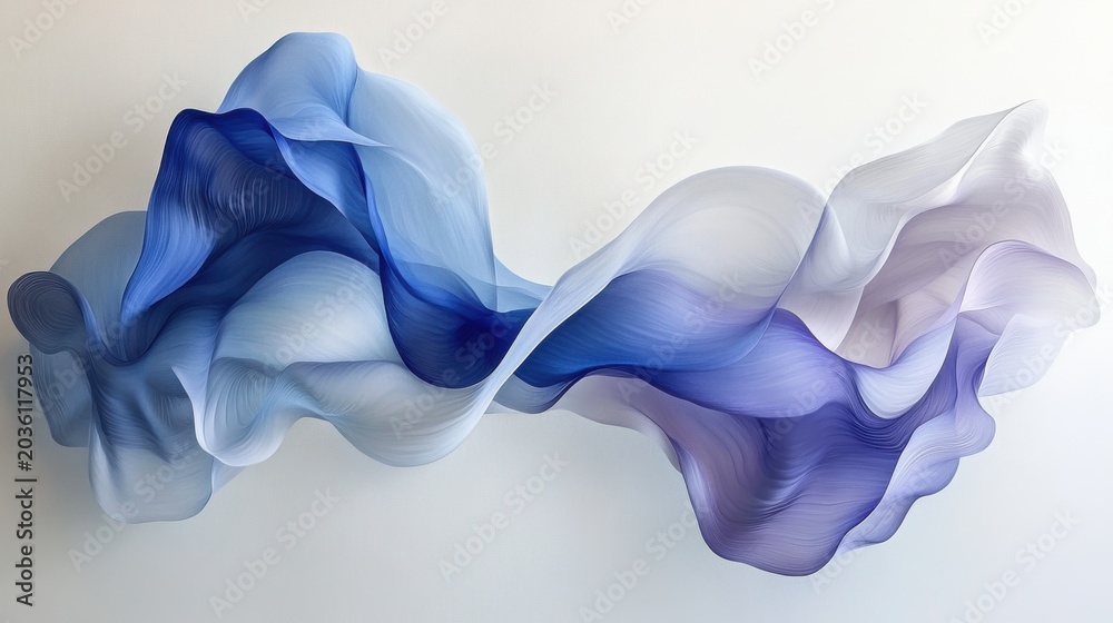 Obraz premium Flowing shapes create a modern design with muted colors and a smooth look across a pale background