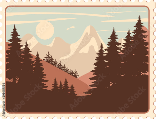 vector illustration of a mountain landscape