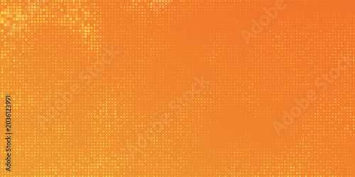 Abstract orange financial technology background, network pixel elements. Abstract science, technology and business background.
