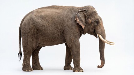Large african elephant standing in profile view