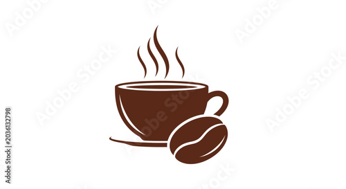 Foto Brown coffee cup with coffee bean.