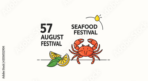 Tableau sur toile Crab seafood festival illustration graphic.