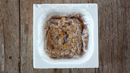 Obraz na plátně Japanese Natto, fermented soy beans.