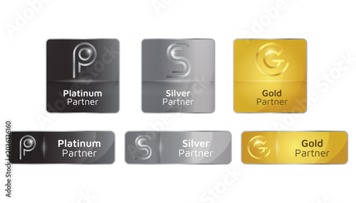 Tableau sur toile Partner Badges showing Platinum, Silver and Gold Tiers