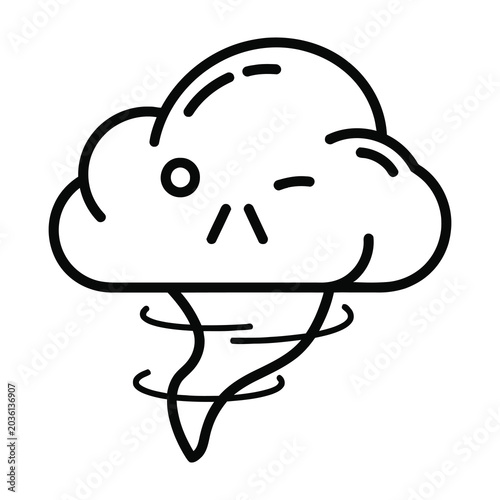 Obraz na płótnie Tornado Cloud Cartoon Weather Storm