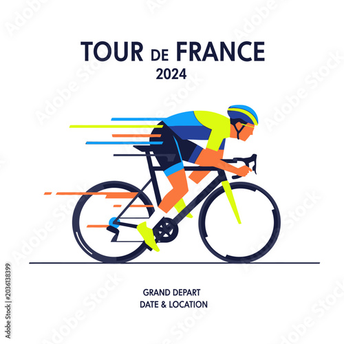 Tour de France 2024 cycling race poster