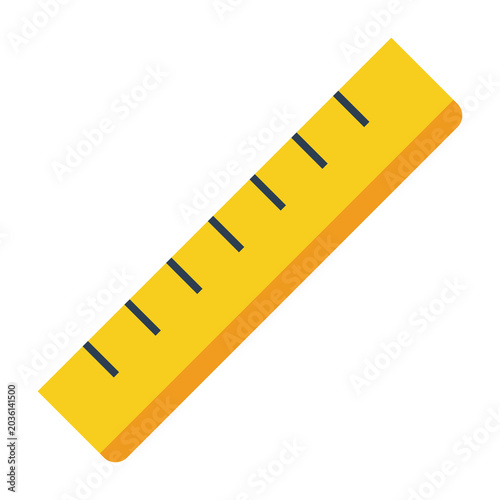 School ruler in flat style.