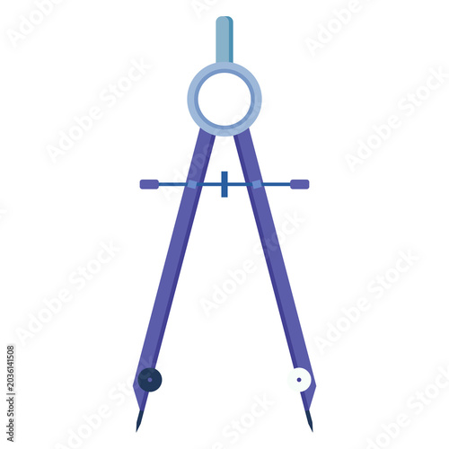 geometry compass. Stationery in flat style.