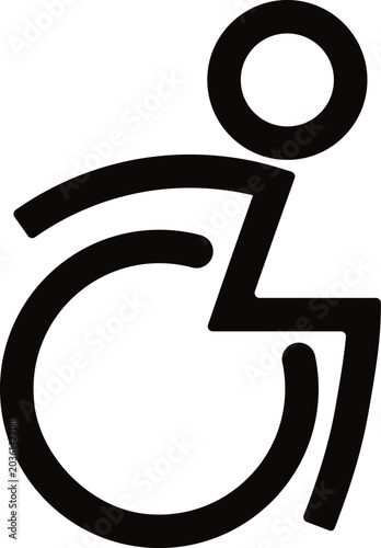 Black symbol of accessibility with wheelchair