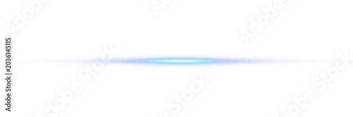 Blue neon light streak isolated on transparent PNG background. Dynamic laser motion lines with glowing futuristic speed effect.
