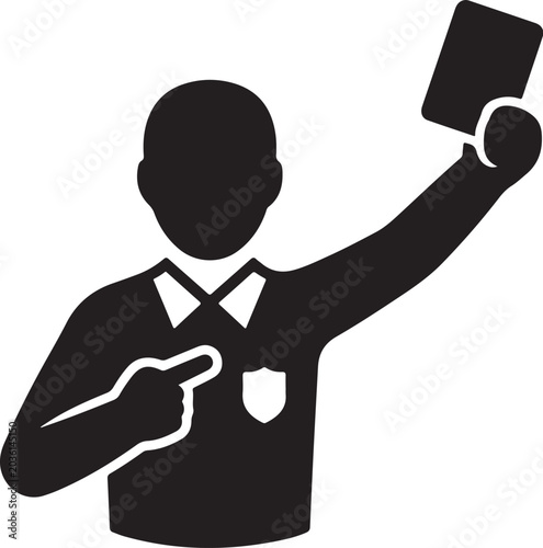 Konstfotografi Soccer Referee Holding a Red Card Silhouette Icon