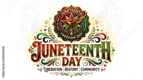Juneteenth Day Celebrating Freedom and Liberation Poster Vibrant Juneteenth Commemoration Graphic with Pan-African Colors June 19th Freedom and Unity Celebration Banner