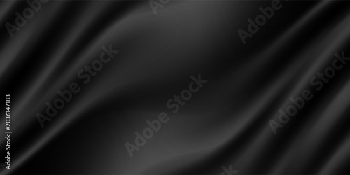 Smooth elegant black satin texture abstract background. Luxurious background design