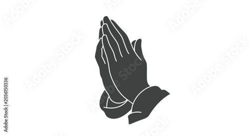 Konstfotografi Minimalist Praying Hands Icon Illustration