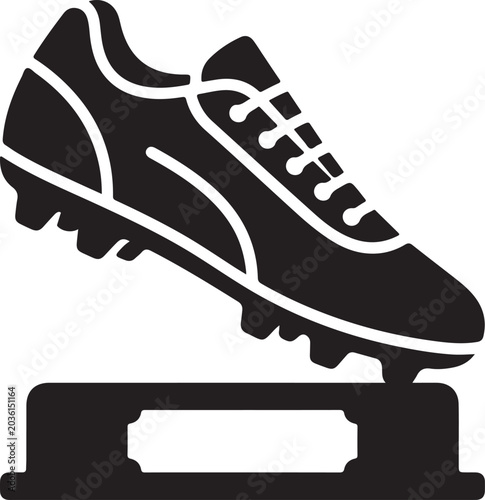 Soccer Golden Boot Trophy Silhouette Icon for Top Scorer Award