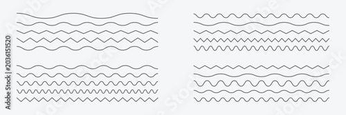 Quadro em tela Wave line and wavy zigzag pattern lines