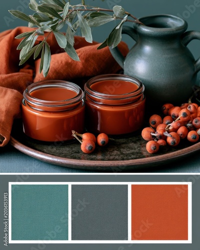 Cosmetic Jars with Color Palette