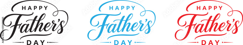 Fototapeta premium Happy fathers day greeting card vector illustrations