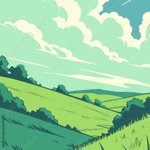 Hand Drawn Nature Art Illustration With Organic Botanical Elements And Natural Scene Concept