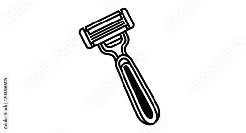 Bild auf Leinwand Black and White Illustration of Electric Razor
