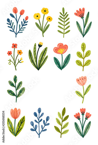 set of vector flowers