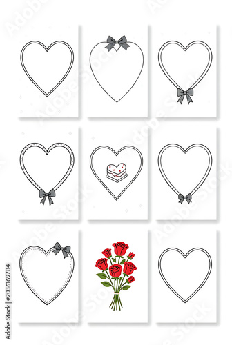 set of vector hearts