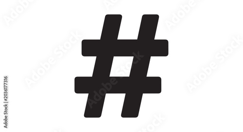 Simple black hashtag symbol isolated on a white background.