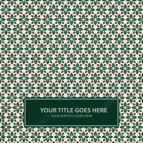 Elegant floral geometric pattern background template with editable text space