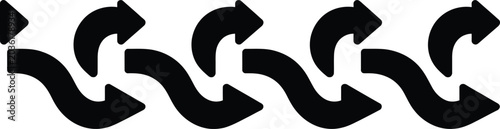 Fotografía arrows chain link pattern icon with interlocking zigzag shapes for seamless vect