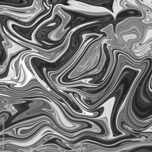 Monochrome Fluid Marble Abstract Texture Background
