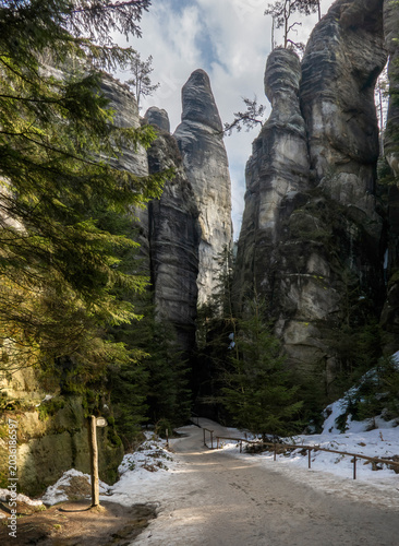 Beautiful view of the Adrspach Rocks, part of the Adrspach-Teplice Landscape Park 
